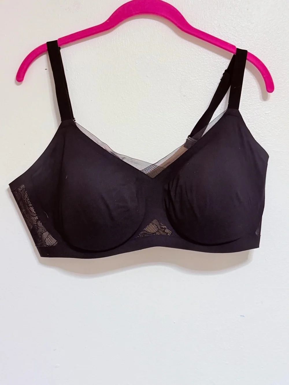 Honeylove Lace Insert Crossover Wireless Bra 40C